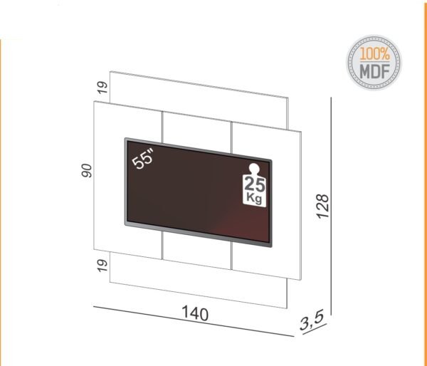 PANEL PARA TV 140CM FREIJO - Imagen 2