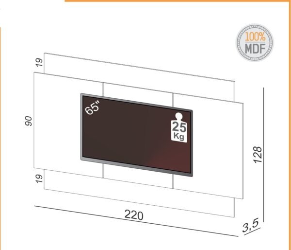 PANEL PARA TV 220 CM FREIJO - Imagen 2
