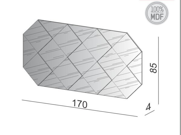 PANEL DECORATIVO 170CM BLANCO HUESO/ ESPEJO - Imagen 4