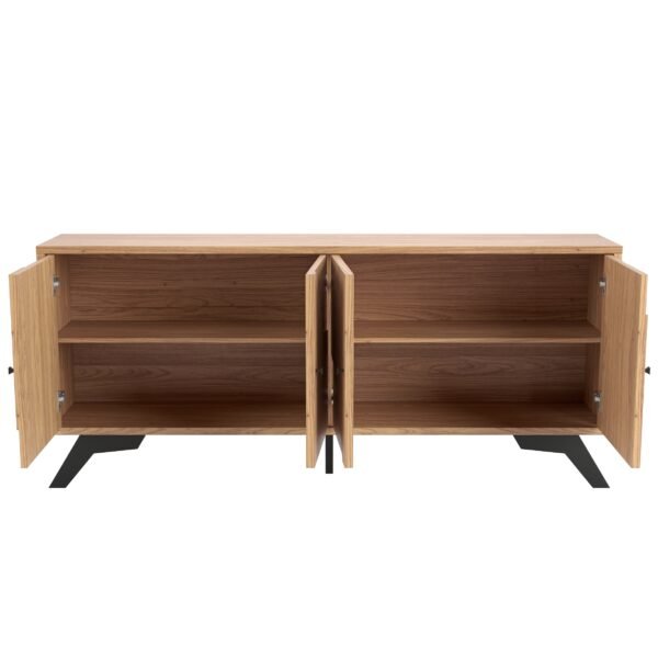 BUFFET RETRO 180CM C/4 PUERTAS FREIJO / NEGRO MATE - Imagen 3