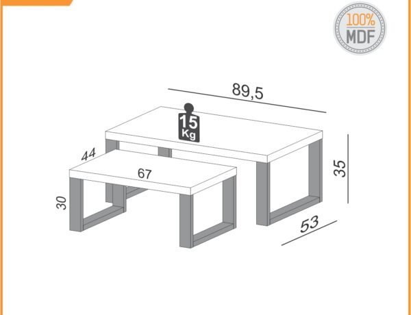 CONJUNTO DE MESAS INDUSTRIAL - Imagen 2