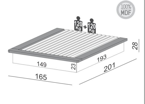 CAMA MATRIMONIAL 165 CM - Imagen 3