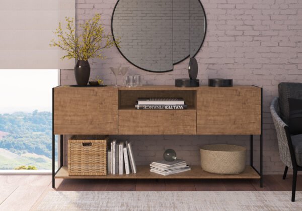 BUFFET INDUSTRIAL 160 CM VERMONT/ NEGRO