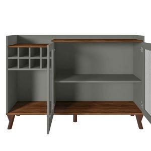 Balcão Buffet – Aberto – Cinza Régio_Palisandro