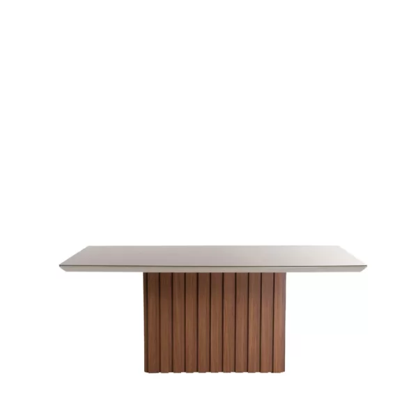 MESA DE COMEDOR LUCERNA 1840 NATURAL/ BLANCO HUESO MATE - Imagen 2