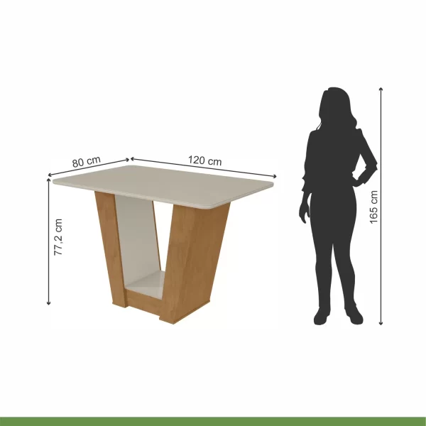 MESA DE COMEDOR APOGEU 1.20 SIN VIDRIO - Imagen 2