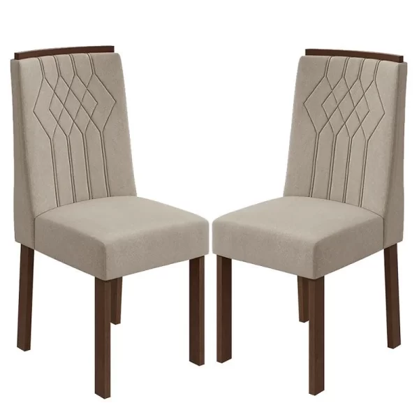 SILLA EXCLUSIVE TERCIOPELO CREMA NATURAL/ ROBLE OSCURO NATURAL