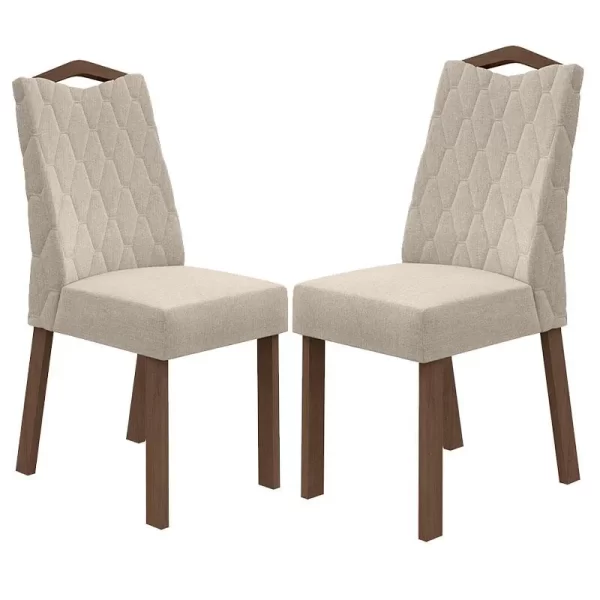 SILLA VENUS LINO RINZAI BEIGE/ IMBUIA CLEAN NATURALE