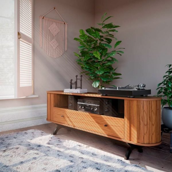BUFFET CURVO 180 CM FREIJO/ NEGRO MATE