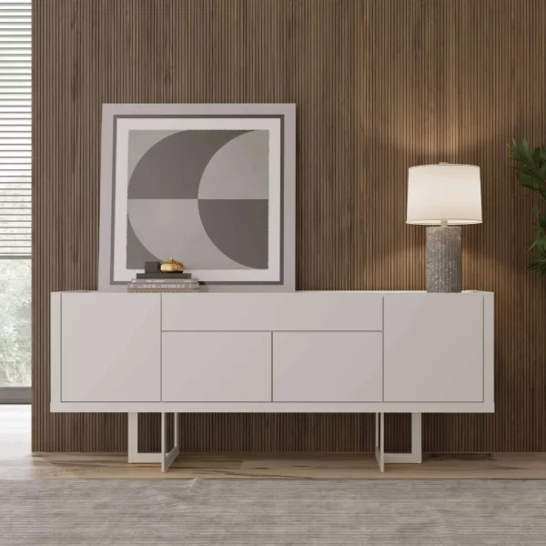 BUFFET IRON BLANCO HUESO MATE/FREIJO