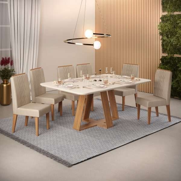 MESA CELESTE CARVALHO NOBRE OFF WHITE