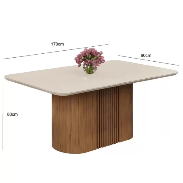 MESA DE COMEDOR MUNIQUE FREIJO/OFF WHITE - Imagen 2