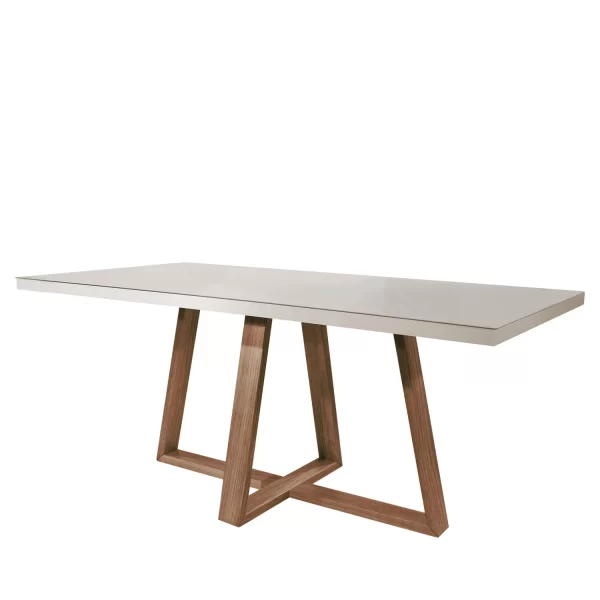 MESA DE COMEDOR MARA 1.8 NATURAL/ OFF WHITE GLOSS - Imagen 4