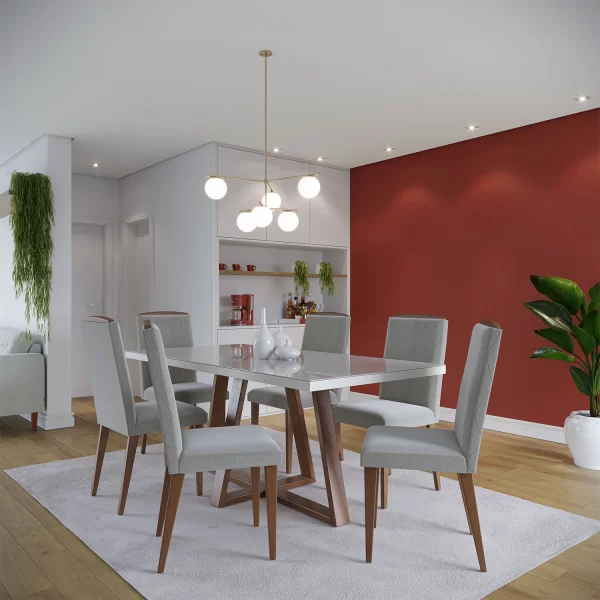 MESA DE COMEDOR MARA 1.8 NATURAL/ OFF WHITE GLOSS