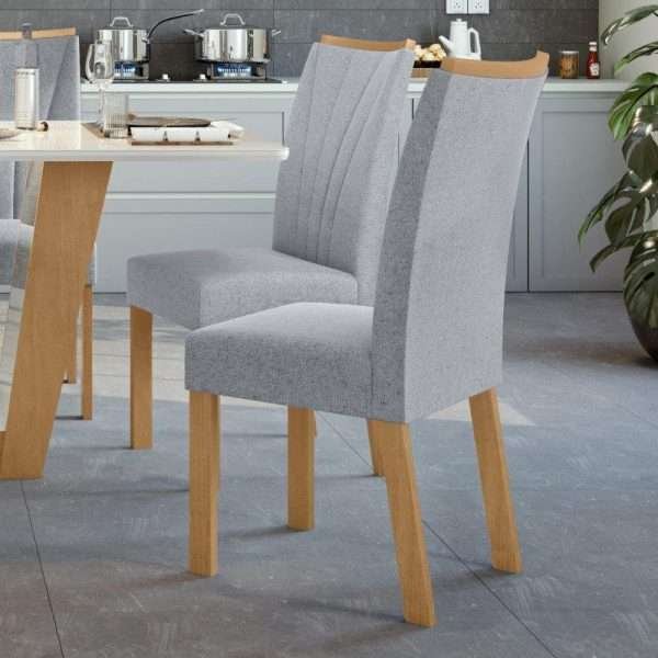 SILLA APOGEU TEJIDO LINO CLARO/ AMENDOA CLEAN - Imagen 3