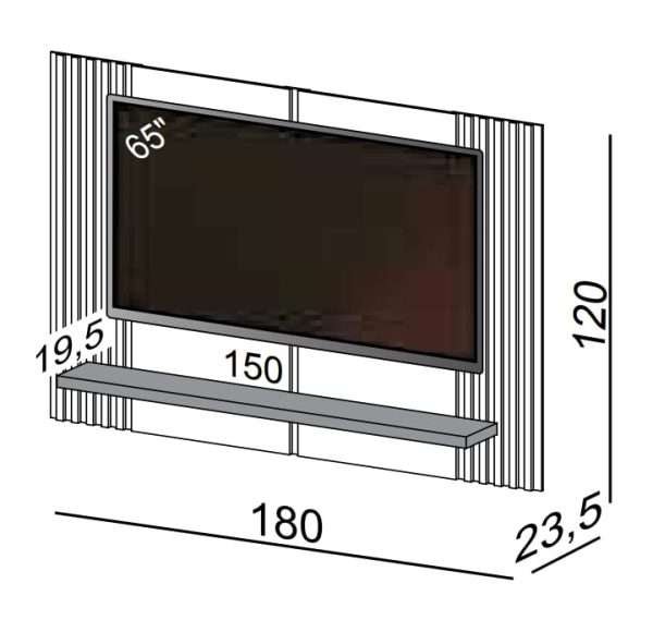 PANEL 180CM  OFF WHITE / FREIJO - Imagen 2