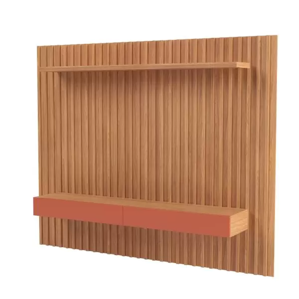 PANEL DE PARED DE 228CM C/02 CAJONES - FREIJO/ TERRA - Imagen 3