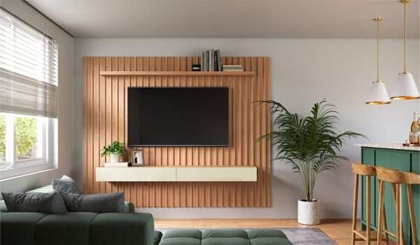 PANEL DE PARED DE 223CM C/02 CAJONES - FREIJO/ BLANCO HUESO - Imagen 3
