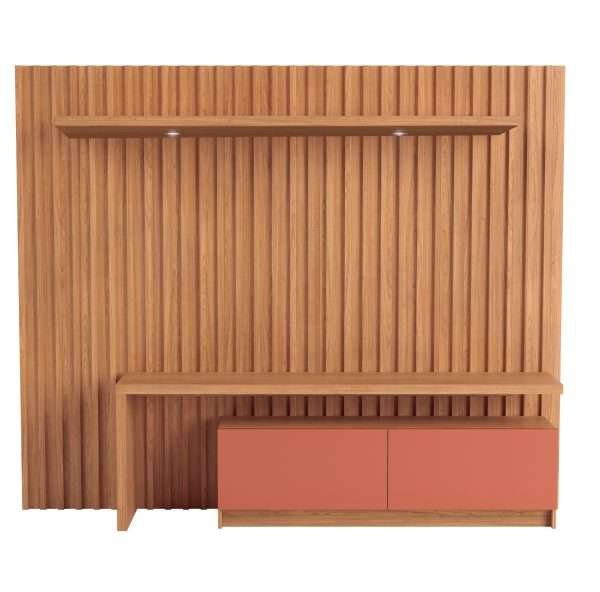 RACK  DE 228CM C/02 CAJONES - FREIJO / TERRA - Imagen 3