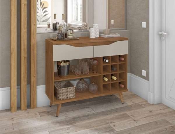 BAR GRACE 2 PUERTAS CEDAR/OFF WHITE HIGH GLOSS