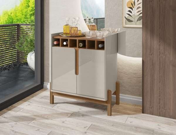 BAR LIZZ OFF WHITE HIGH GLOSS/CEDAR