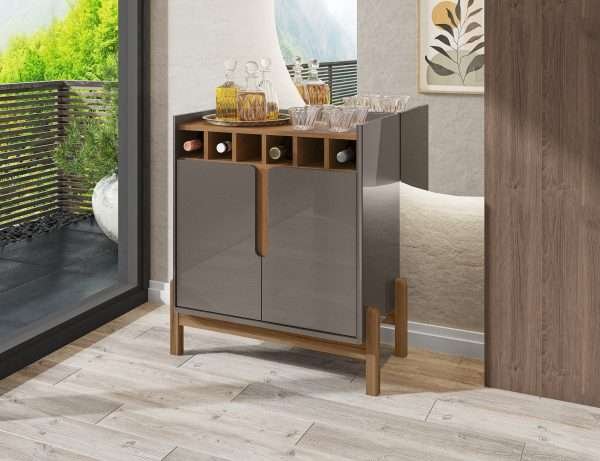 BAR LIZZ PEARL GREY HIGH GLOSS/CEDAR