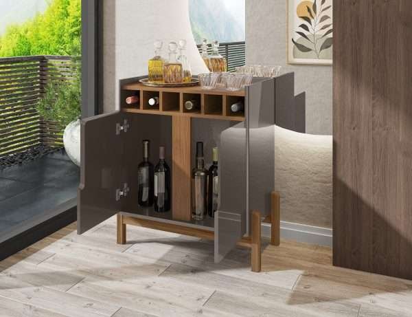 BAR LIZZ PEARL GREY HIGH GLOSS/CEDAR - Imagen 3