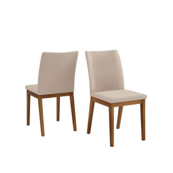 SILLA VITORIA MADEIRA IPE/VELUDO CREME
