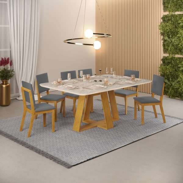 MESA DE COMEDOR CELESTE 160X90X30 CEDRO/OFF WHITE