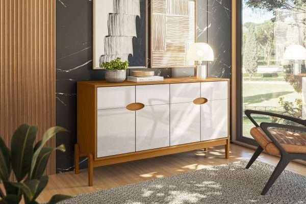 BUFFET INTENSE CON 4 PUERTAS FREIJO/PEARL OFF WHITE