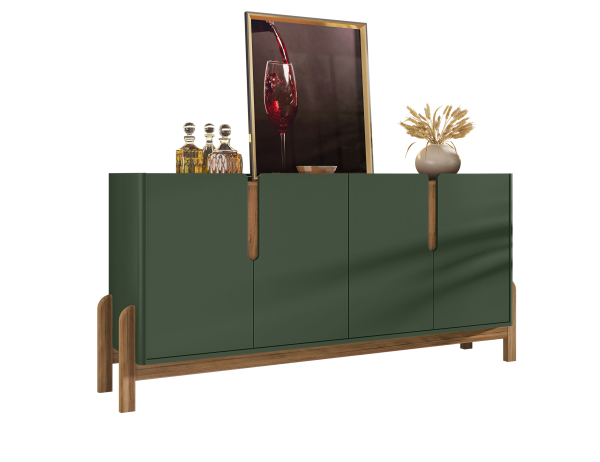 BUFFET LIZZ 170 CM 4 PUERTAS OLIVE GREEN/ CEDAR - Imagen 3