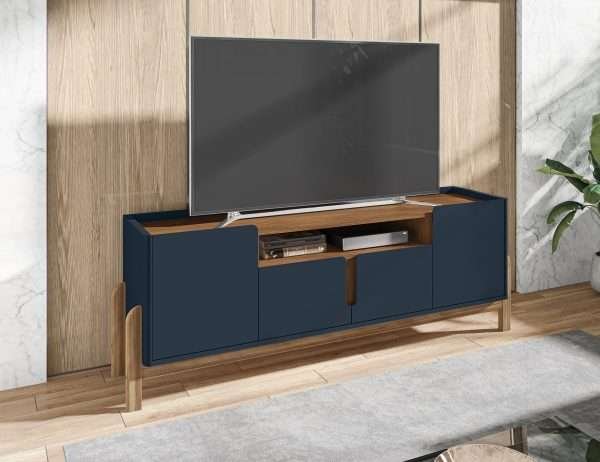 RACK LIZZ 190CM 60" 4 PUERTAS COBALT BLUE/CEDAR