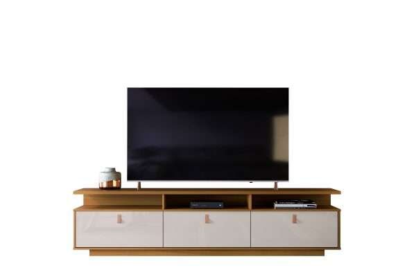 RACK MARROCOS 75" CON 3 PUERTAS Y RUEDAS TAUARI/PEARL OFF WHITE - Imagen 3