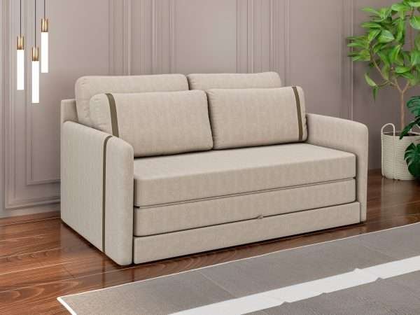 SOFA CAMA MARTINA NEW LEATHER MARRON/ ARENA