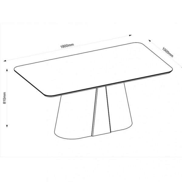 MESA DE COMEDOR RYZE 180X100X3 FREIJO/OFF WHITE - Imagen 2