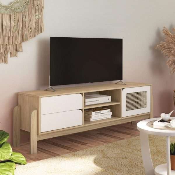 CENTRO ENT RACK NATURE- NATURALE/ BLANCO