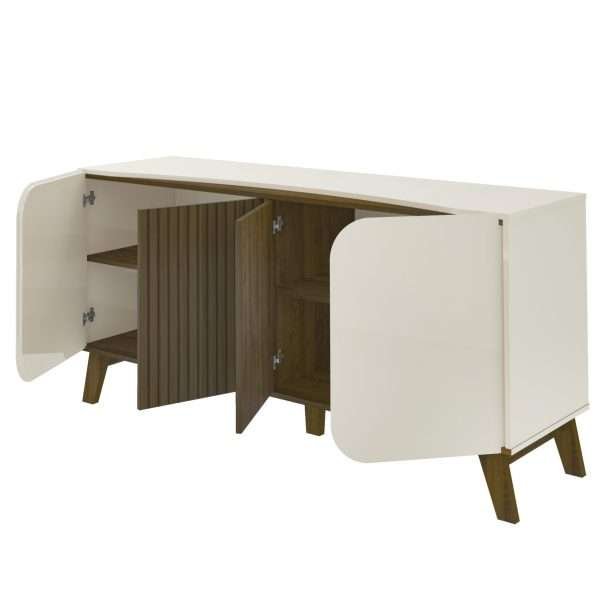 CREDENZA-BUFFET ELEGANCE- OFF WHITE/ PINO RIPADO - Imagen 4