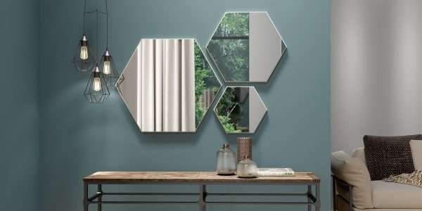 KIT PANEL DECORATIVO HEXAGONO - ESPEJOS