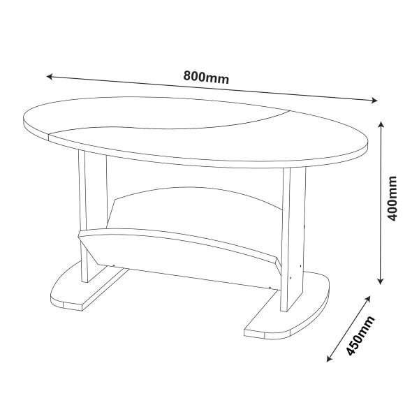 MESA DE CENTRO ISIS- PINO/ OFF WHITE - Imagen 2