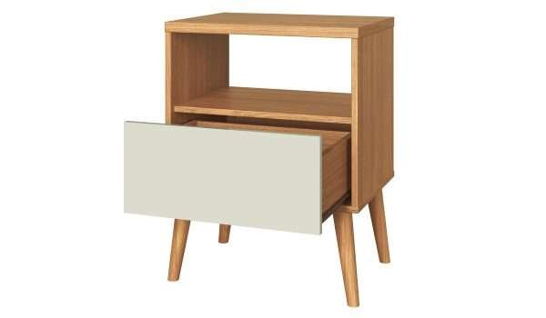 MESA DE NOCHE C/01 CAJON - FREIJO / OFF WHITE