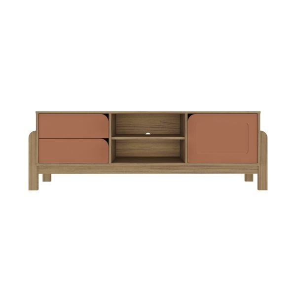 CENTRO ENT RACK NATURE- ROBLE/ TERRACOTA - Imagen 7