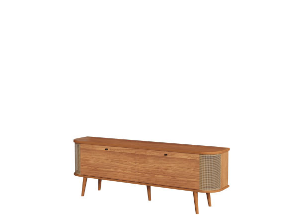 RACK CURVO 180CM C/02 PUERTAS - FREIJO / TELA SINTÉTICA