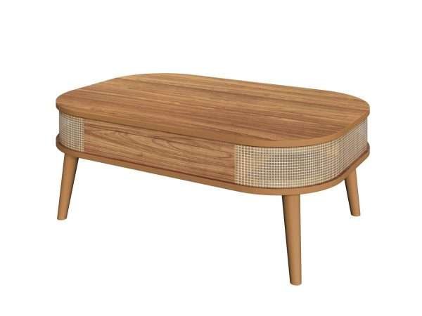 MESA DE CENTRO 90CM - FREIJO / TELA SINTETICA - Imagen 3