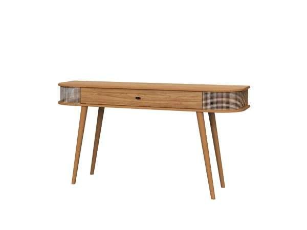 REPISA CURVO DE 140CM C/ 01 CAJON - FREIJO / TELA SINTÉTICA - Imagen 3