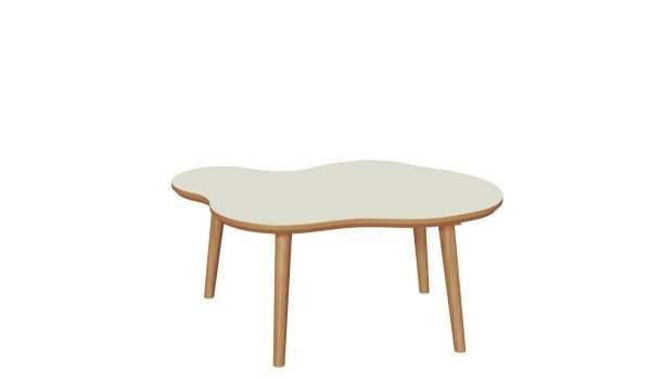 MESA DE CENTRO ORGANICA 88CM - OFF WHITE / FREIJO - Imagen 3