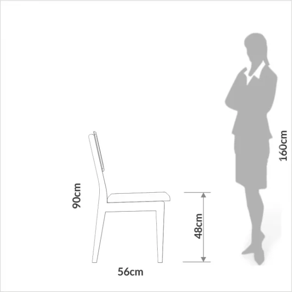 SILLA DE COMEDOR FREIJO/BEGE RUSTICO/TELA SINTETICA - Imagen 5