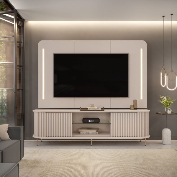 BANCADA CON PANEL ATLAS OFF WHITE