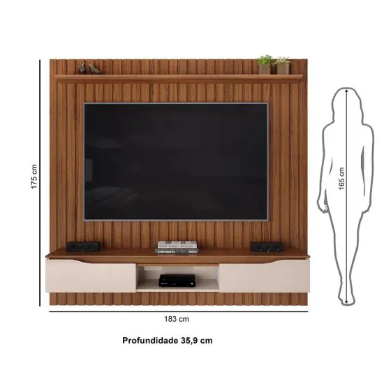 PANEL ISAC 180 FREIJO/OFF WHITE - Imagen 2