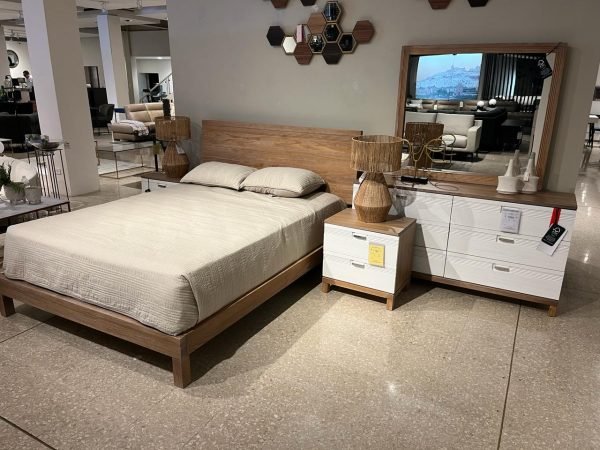 JUEGO DE HABITACION KING GARDENIA PECAN & WHITE