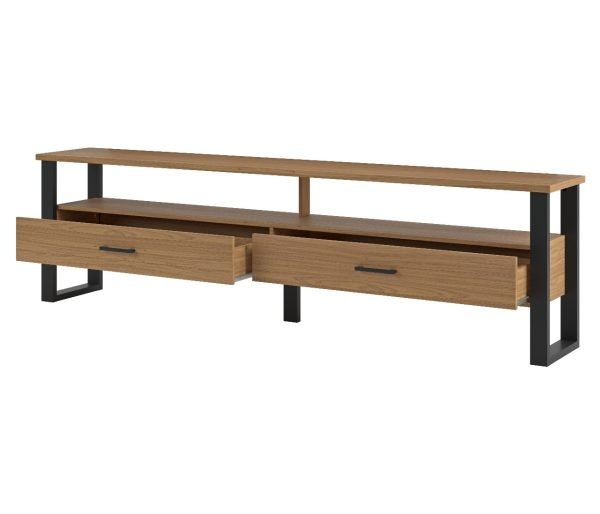 RACK INDUSTRIAL 220CM C/2 CAJONES- FREIJO/ NEGRO - Imagen 3